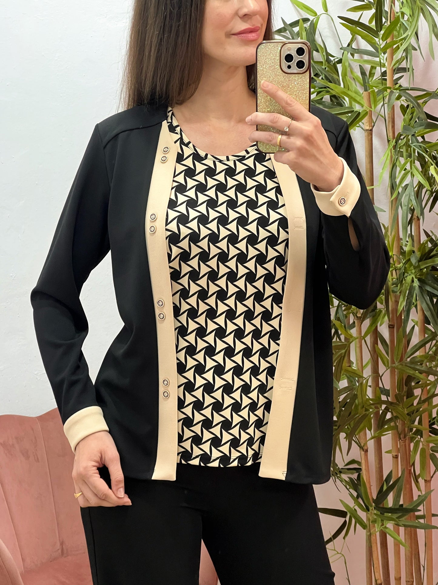 Conjunto Dos en Uno con Jersey Estampado y Chaqueta Integrada – Fabricado en España El Vestidor de Inma