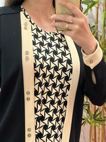 Conjunto Dos en Uno con Jersey Estampado y Chaqueta Integrada – Fabricado en España El Vestidor de Inma