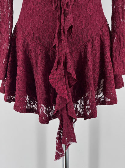 Vestido de encaje con volantes y escote cruzado – Elegancia romántica en varios colores El Vestidor de Inma