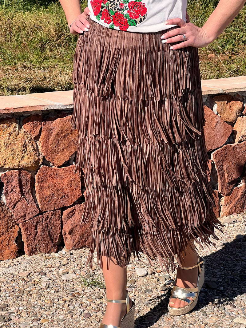 Falda de Flecos Boho Chic