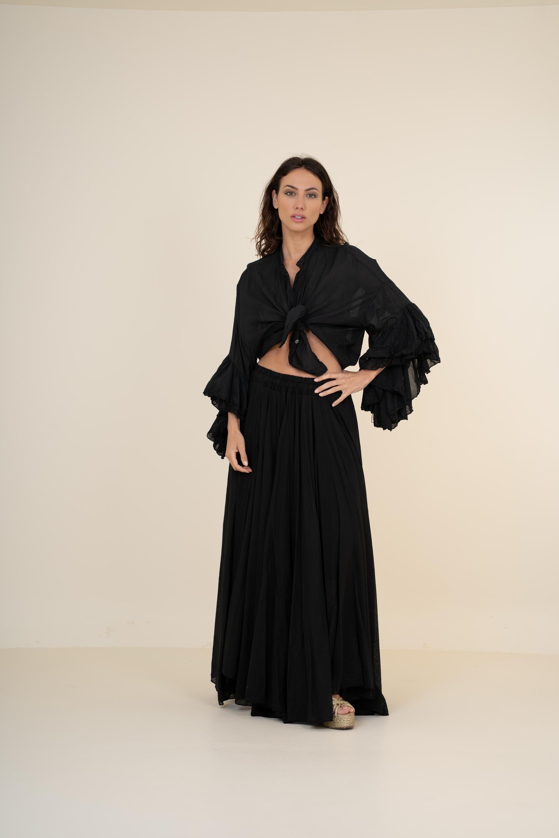BLUSA NUDO MANGA VOLANTES El Vestidor de Inma