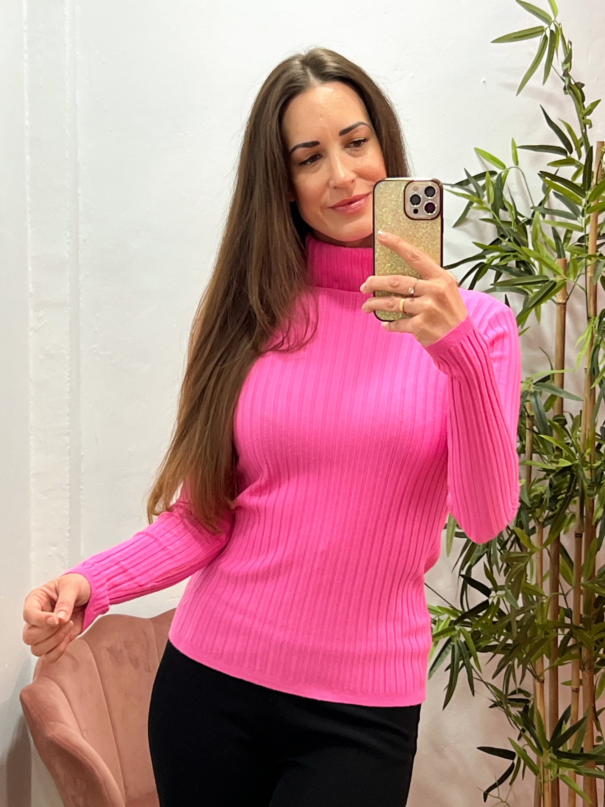 Jersey Canalé Talla Única de Punto Suave – Cuello Alto y Tejido Elástico El Vestidor de Inma