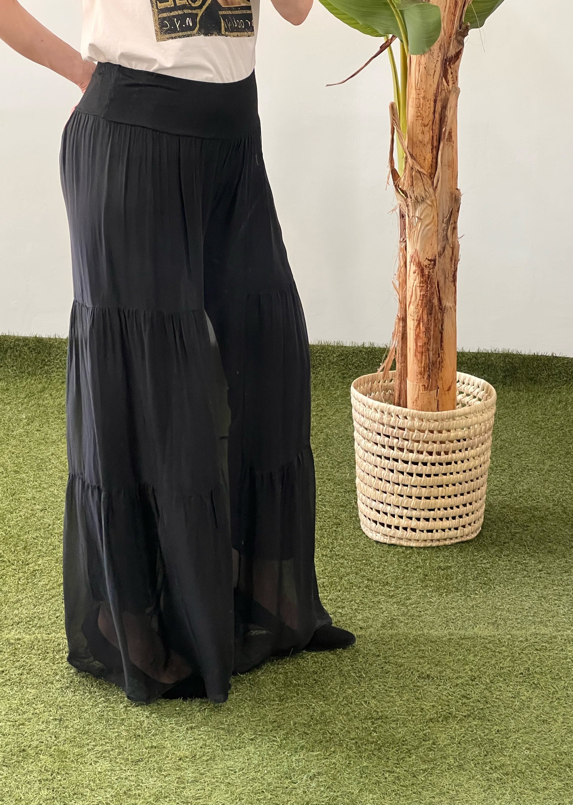 PANTALÓN SEDA NEGRO El Vestidor de Inma