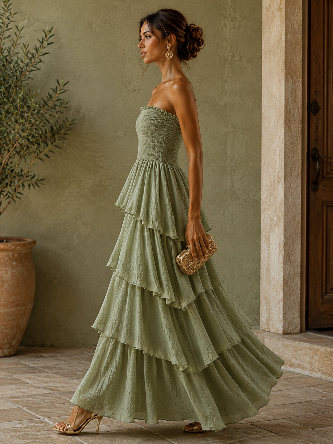 Vestido Midi Volantes Nido de Abeja – 100% Algodón El Vestidor de Inma