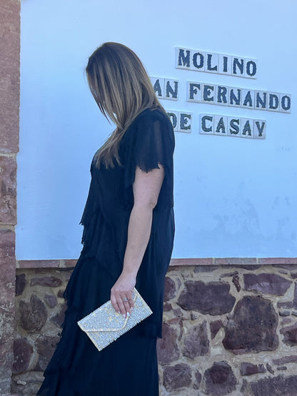 Vestido Seda Capas con Lentejuelas | Talla Única 38-50 | El Vestidor de Inma El Vestidor de Inma