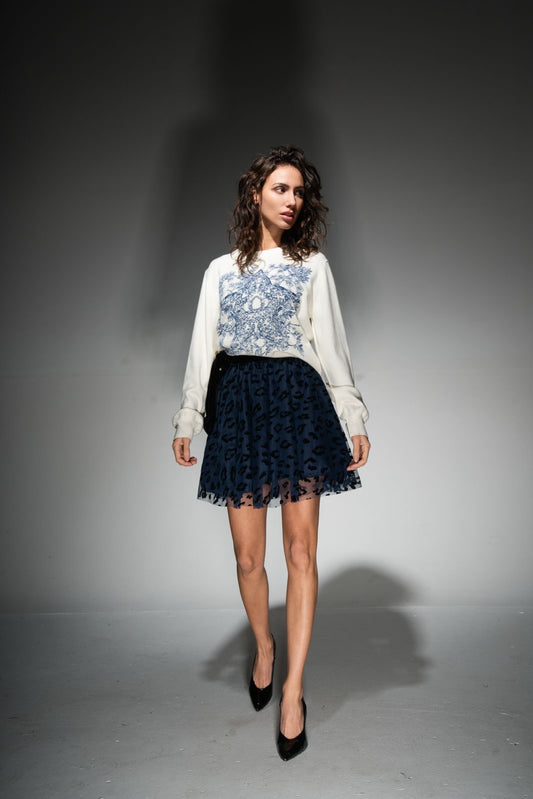 FALDA TUL Y TERCIOPELO PRINT El Vestidor de Inma