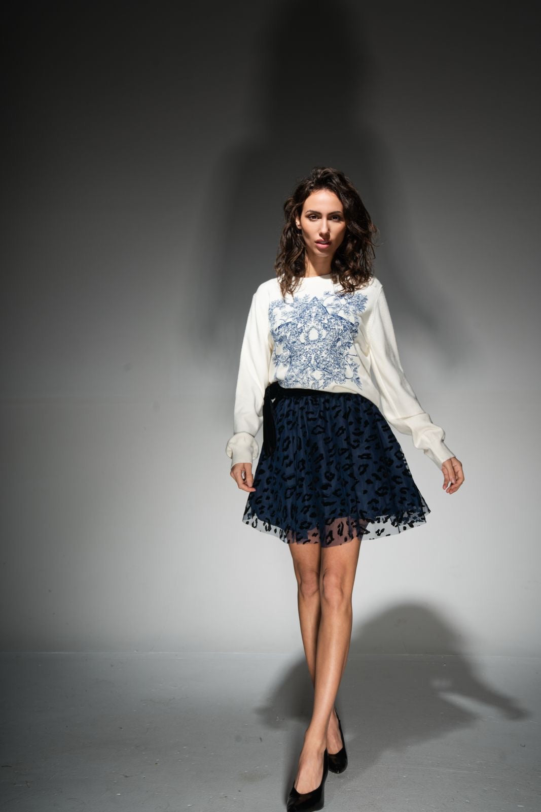 FALDA TUL Y TERCIOPELO PRINT El Vestidor de Inma