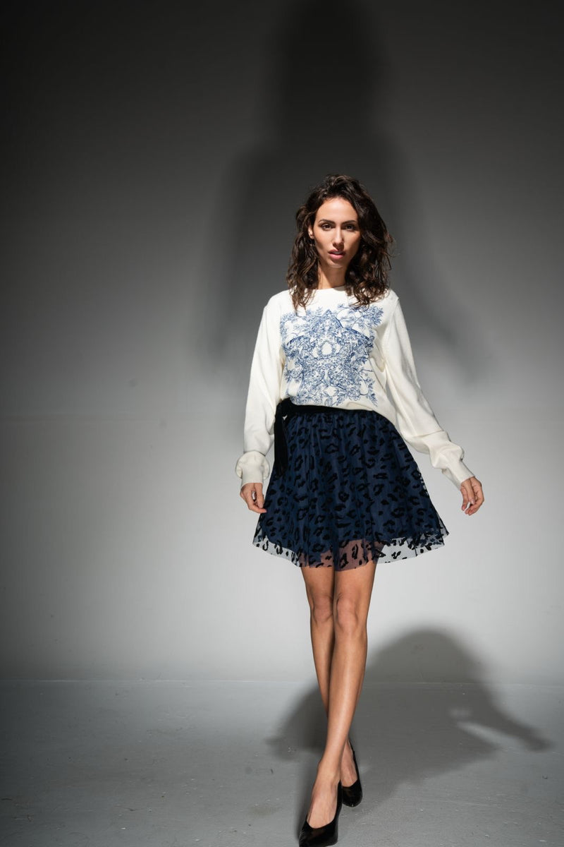 FALDA TUL Y TERCIOPELO PRINT