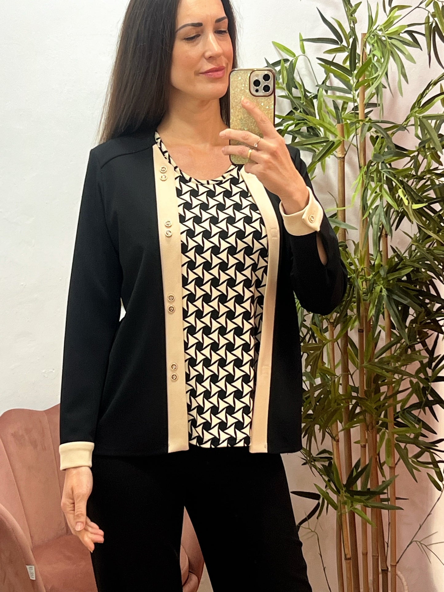 Conjunto Dos en Uno con Jersey Estampado y Chaqueta Integrada – Fabricado en España El Vestidor de Inma