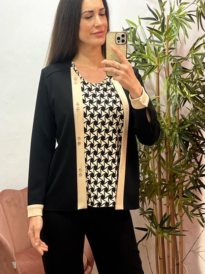 Conjunto Dos en Uno con Jersey Estampado y Chaqueta Integrada – Fabricado en España El Vestidor de Inma