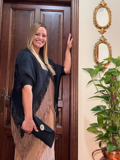 Vestido Invitada Plisado con Flecos El Vestidor de Inma