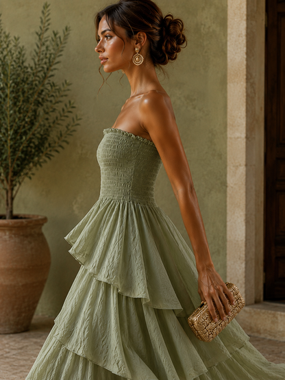 Vestido Midi Volantes Nido de Abeja – 100% Algodón El Vestidor de Inma