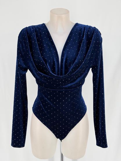 Body de Terciopelo con Strass – Talla Única (Azul o Negro) El Vestidor de Inma